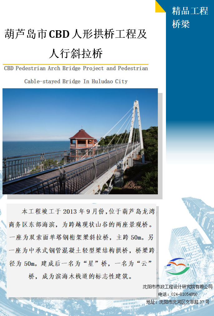 葫芦岛市CBD人形拱桥工程及人行斜拉桥
